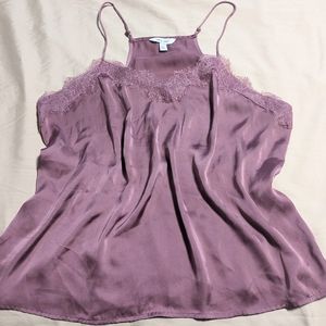 💲BOGO 1/2 OFF💲 Nine West Sleek Satin Lace Cami Mauve Pink Racerback Plus XXL